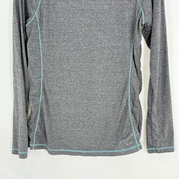 RBX Long Sleeve Shirt Performance Active Top Size M Gray Teal Trim - Picture 8 of 16